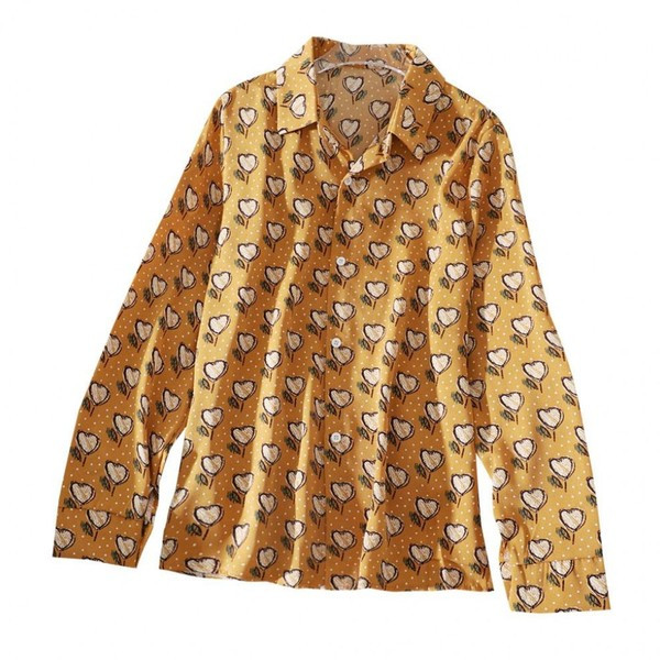 Cămașă modernă de damă cu model de culoare în alb, galben și negru