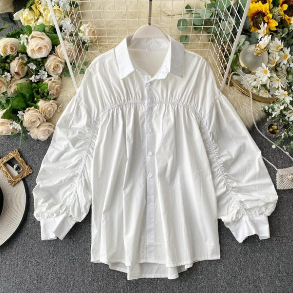 Modern női ing gombokkal és klasszikus galléros aszimmetrikus modell rózsaszín, fehér, zöld és fekete színekben