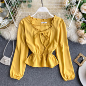 Női sifon ing öt színben kerek nyakkivágással és gombokkal