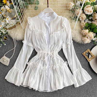 Modern női ing fűzővel és hosszú ujjú fekete, bézs és fehér színben