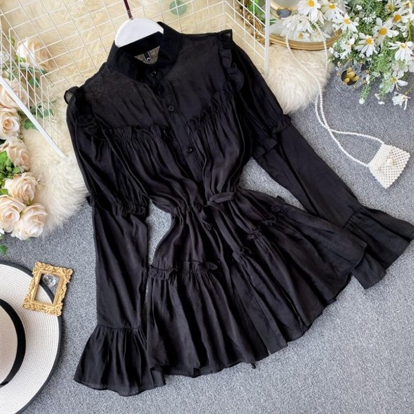 Modern női ing fűzővel és hosszú ujjú fekete, bézs és fehér színben