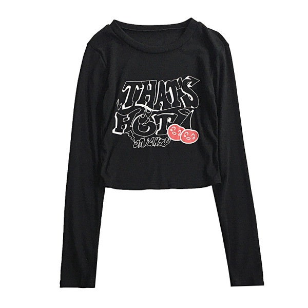 Női alkalmi blúz fekete, piros és fehér színben, rátéttel és kerek nyakkivágással