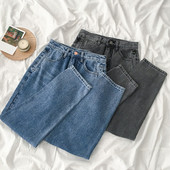 Női alkalmi farmer fekete és kék színben, magas derékkal és zsebekkel