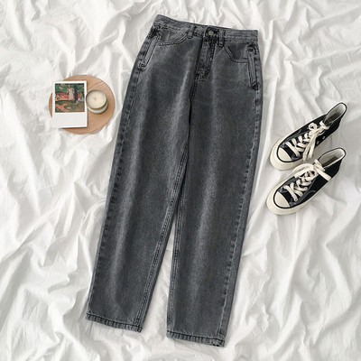 Női alkalmi farmer fekete és kék színben, magas derékkal és zsebekkel