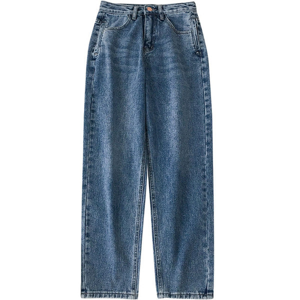 Női alkalmi farmer fekete és kék színben, magas derékkal és zsebekkel