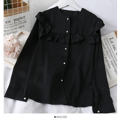 Modern női ing gombokkal és fürtökkel, kék, bézs, kék, bordó és zöld színben