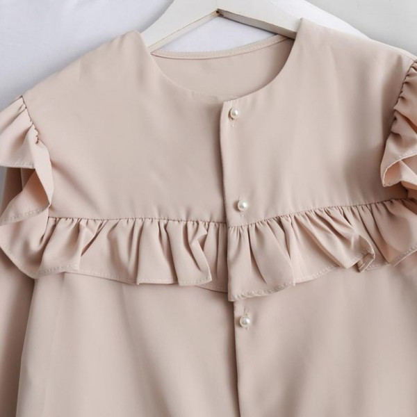 Modern női ing gombokkal és fürtökkel, kék, bézs, kék, bordó és zöld színben