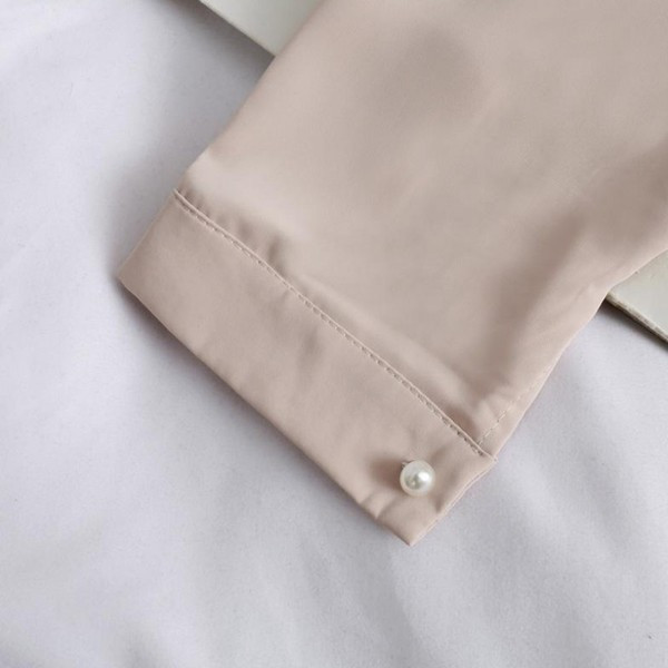 Modern női ing gombokkal és fürtökkel, kék, bézs, kék, bordó és zöld színben