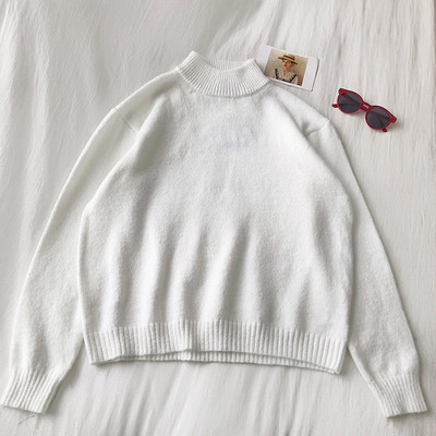 Alkalmi női pulóver több színben, hosszú ujjal és pólógallérral