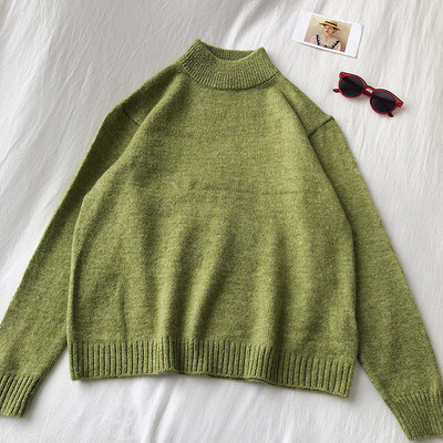 Alkalmi női pulóver több színben, hosszú ujjal és pólógallérral