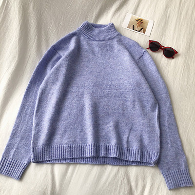 Alkalmi női pulóver több színben, hosszú ujjal és pólógallérral