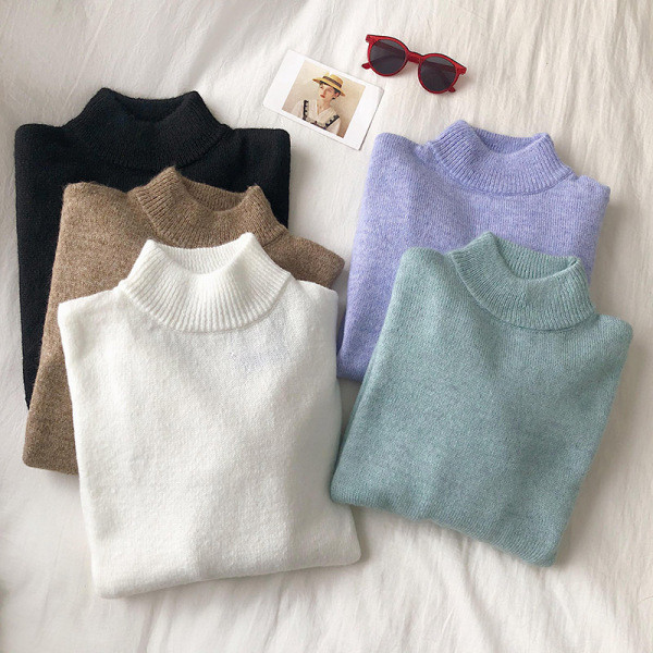 Alkalmi női pulóver több színben, hosszú ujjal és pólógallérral