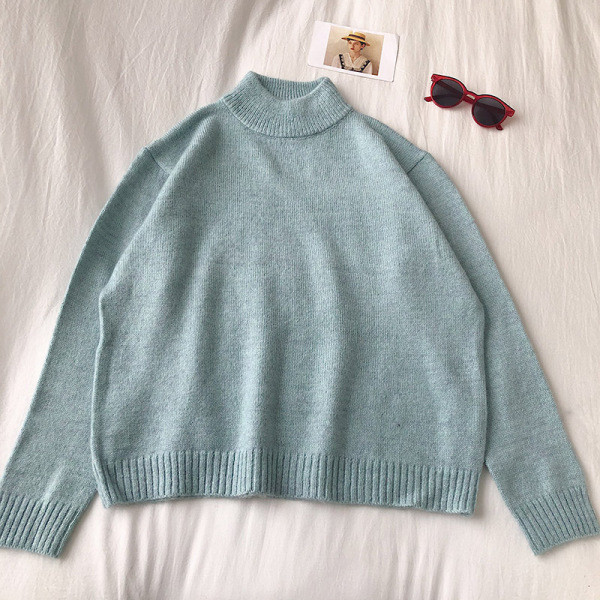 Alkalmi női pulóver több színben, hosszú ujjal és pólógallérral