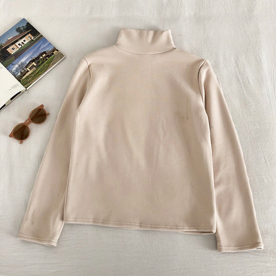 Női blúz sima modell hat színben, pólógallérral és hosszú ujjal