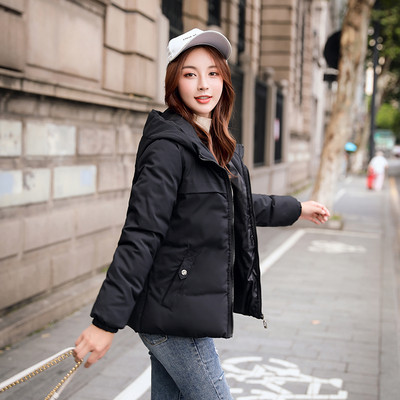 Női alkalmi őszi-téli kabát kapucnis-rövid modellel fekete, fehér, zöld, sárga és piros színben