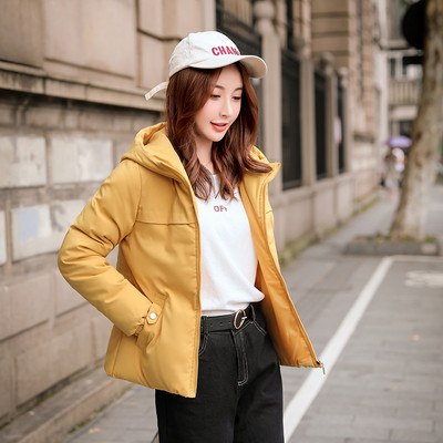 Női alkalmi őszi-téli kabát kapucnis-rövid modellel fekete, fehér, zöld, sárga és piros színben