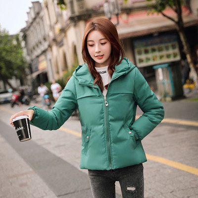 Női alkalmi őszi-téli kabát kapucnis-rövid modellel fekete, fehér, zöld, sárga és piros színben