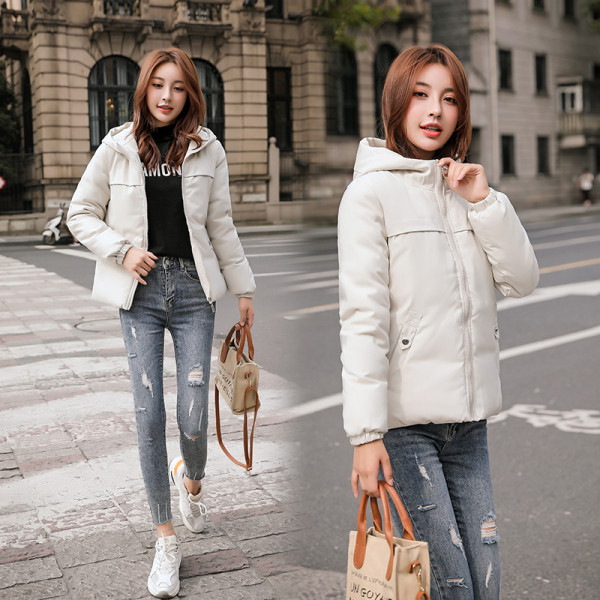 Női alkalmi őszi-téli kabát kapucnis-rövid modellel fekete, fehér, zöld, sárga és piros színben