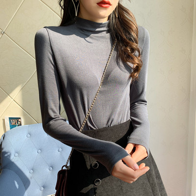 Lezser női blúz hosszú ujjal, magas gallérral letisztult modellel több színben