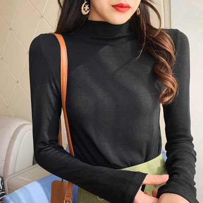 Lezser női blúz hosszú ujjal, magas gallérral letisztult modellel több színben