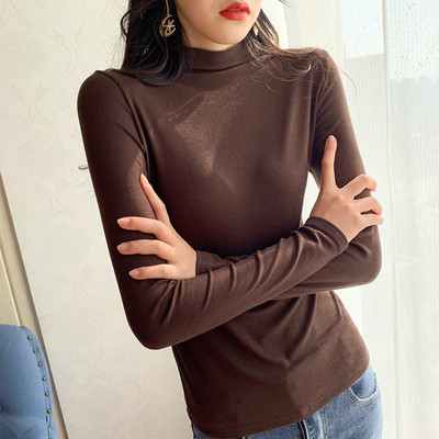 Lezser női blúz hosszú ujjal, magas gallérral letisztult modellel több színben