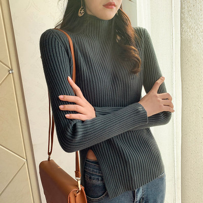 Alkalmi női blúz magas gallérral és hosszú ujjú öt színben