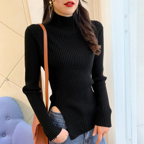 Alkalmi női blúz magas gallérral és hosszú ujjú öt színben