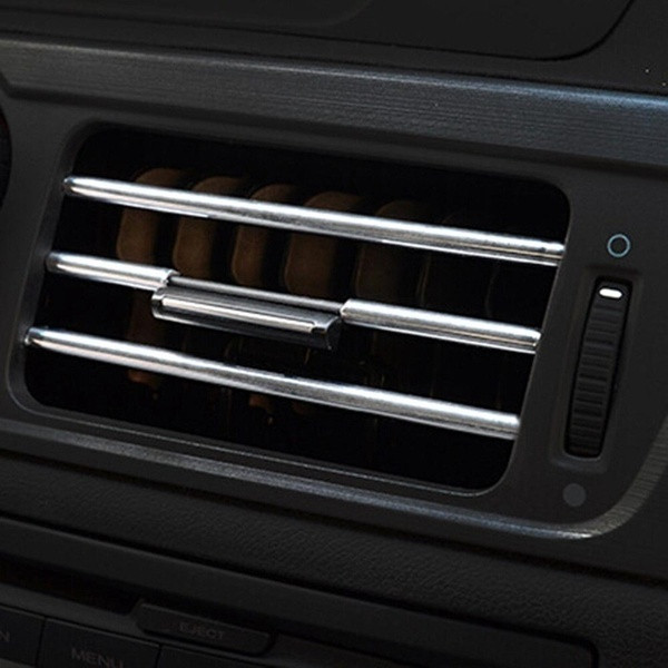 Комплект от 10 броя интериорни лайсни за климатика на автомобил в лилав, червен, сребрист, златист и син цвят