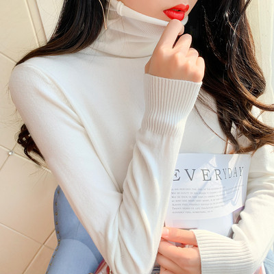 Pulover de dama modern cu guler inalt in diferite culori si maneci lungi