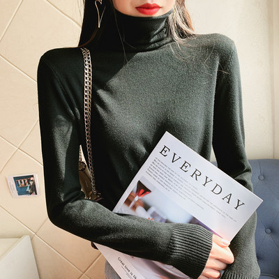 Pulover de dama modern cu guler inalt in diferite culori si maneci lungi