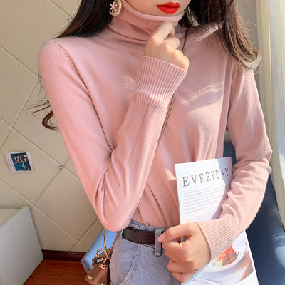 Pulover de dama modern cu guler inalt in diferite culori si maneci lungi