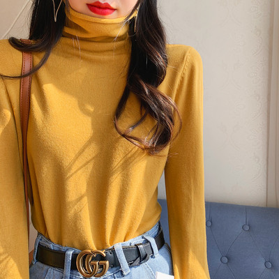 Pulover de dama modern cu guler inalt in diferite culori si maneci lungi