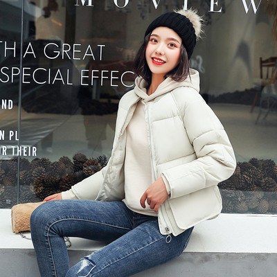 Női alkalmi téli kabát kapucni nélkül fekete, fehér és rózsaszín cipzárral