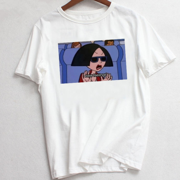 Tricou casual dama cu aplicatie colorata si decolteu rotund - in alb