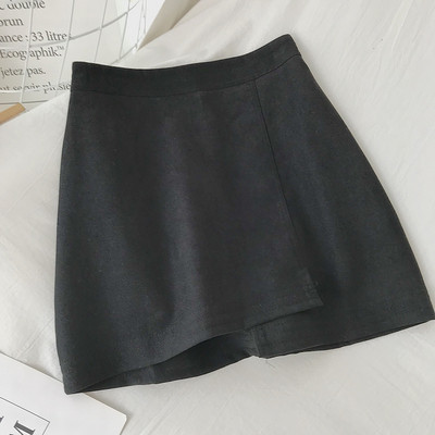 Modern női aszimmetrikus szoknya öt színben, magas derékkal