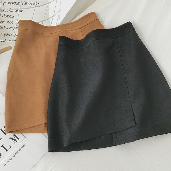 Modern női aszimmetrikus szoknya öt színben, magas derékkal