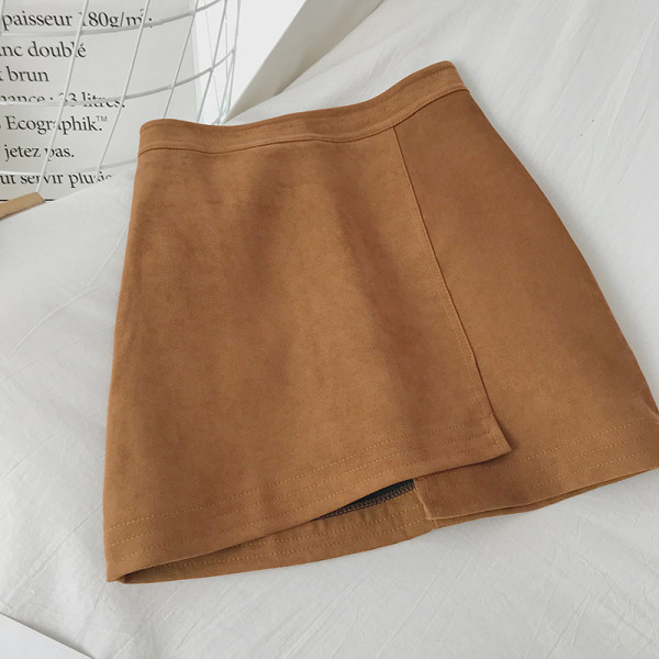 Modern női aszimmetrikus szoknya öt színben, magas derékkal