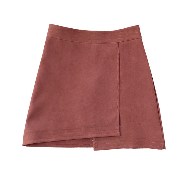 Modern női aszimmetrikus szoknya öt színben, magas derékkal