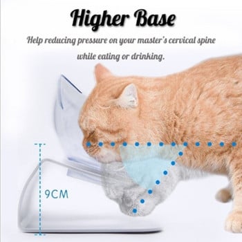 Купи за храна и вода във формата на котешка глава и подложка в бял цвят 