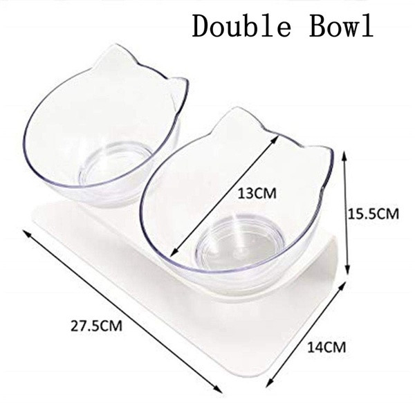 Cumpărați pentru mâncare și apă sub formă de cap de pisică și tampon în alb