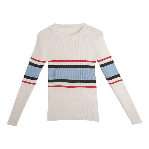 Női alkalmi blúz ovális nyakkivágással és hosszú ujjú fehér, szürke és fekete színben