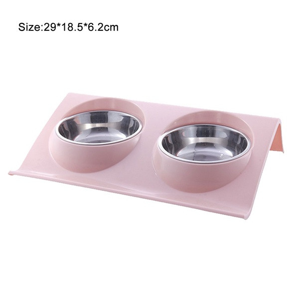 Vásároljon ételt és vizet rozsdamentes acélból, csúszásgátló betéttel rózsaszín, kék és zöld színben