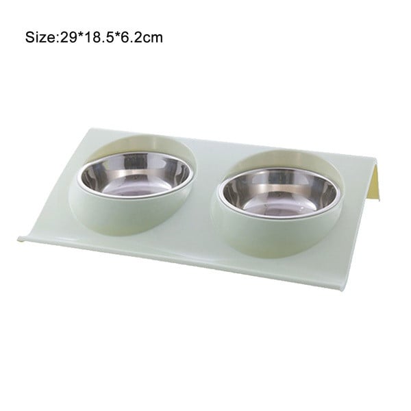 Vásároljon ételt és vizet rozsdamentes acélból, csúszásgátló betéttel rózsaszín, kék és zöld színben