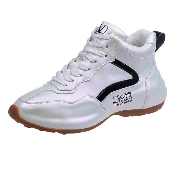 Model nou de adidasi de dama cu efect stralucitor in alb si mov