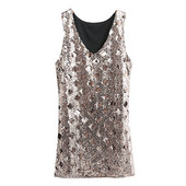 Modern rövid ujjatlan ruha ezüst színben, flitterekkel