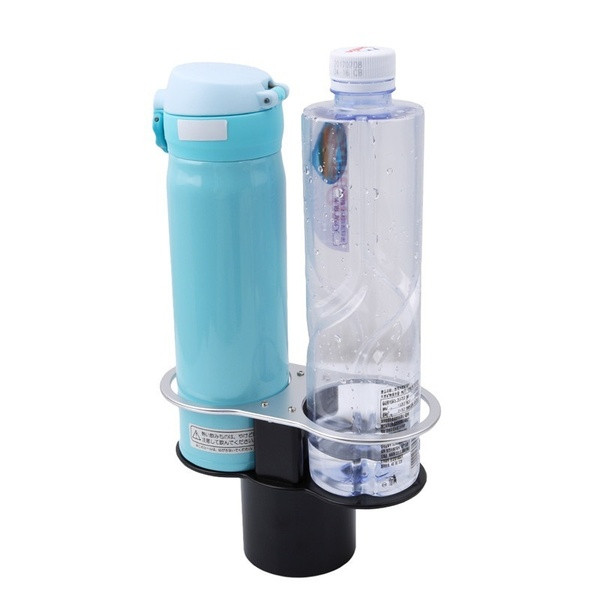 Διπλό πλαστικό στήριγμα ποτού κατάλληλο για τοποθέτηση στο αυτοκίνητο σε μαύρο και γκρι χρώμα