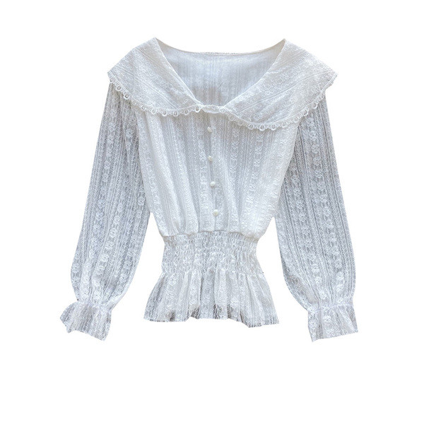 Cămașă modernă de damă cu nasturi și talie elastică în alb, roz, bej și negru