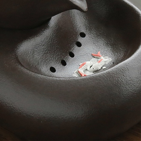 Porcelán automata keringető szökőkút macskáknak kék és fekete színben