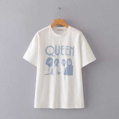 Alkalmi női rövid ujjú póló fehér színben, rátéttel