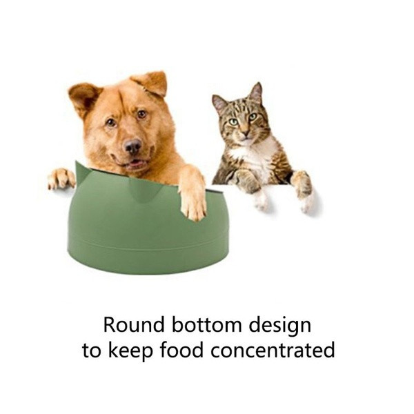 Etetőtál macskafej formájú kék, fehér, zöld és rózsaszín színekben